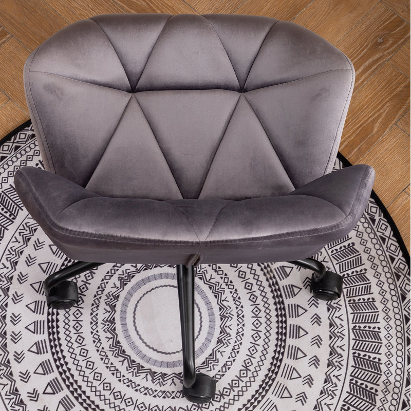 Chaise de bureau pivotante touffetée réglable, gris, Gris