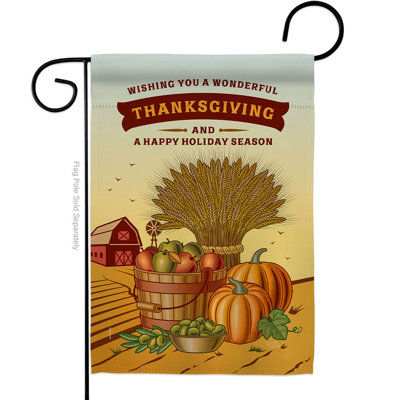 Double Sided 18.5'' H x 13'' W Polyester Thanksgiving Garden Flag