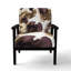 Fauteuil rembourré en velours moderne à motif abstrait avec textures bleues et dorées II-118659412-118659417