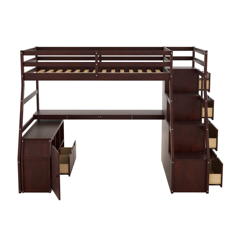 Harriet Bee Heiki Kids Twin Loft Bed with Drawers & Reviews | Wayfair