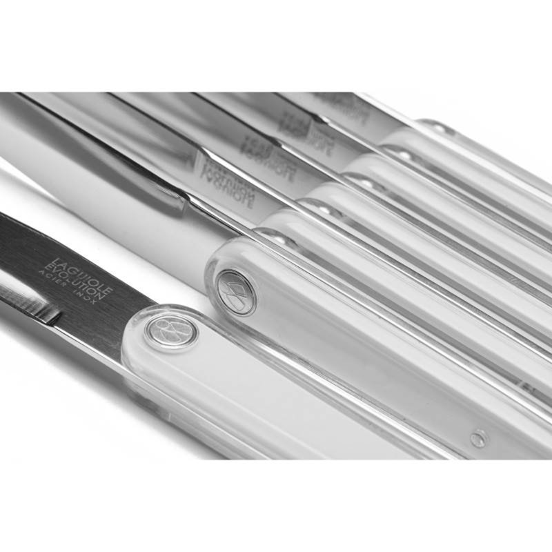 Ensemble de 6 couteaux steak laguiole evolution, Blanc