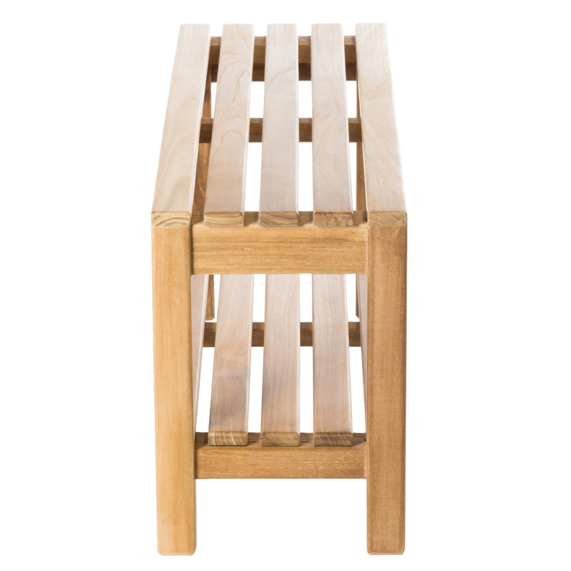 Teak Wood Spa Shower Bench with Removable Shelf