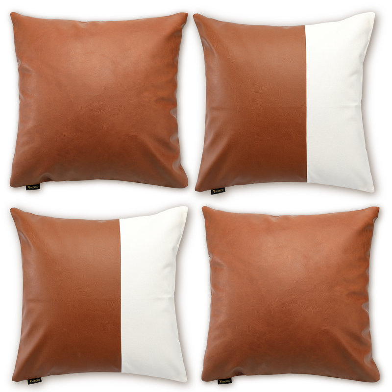 Ensemble de 4 coussins en cuir