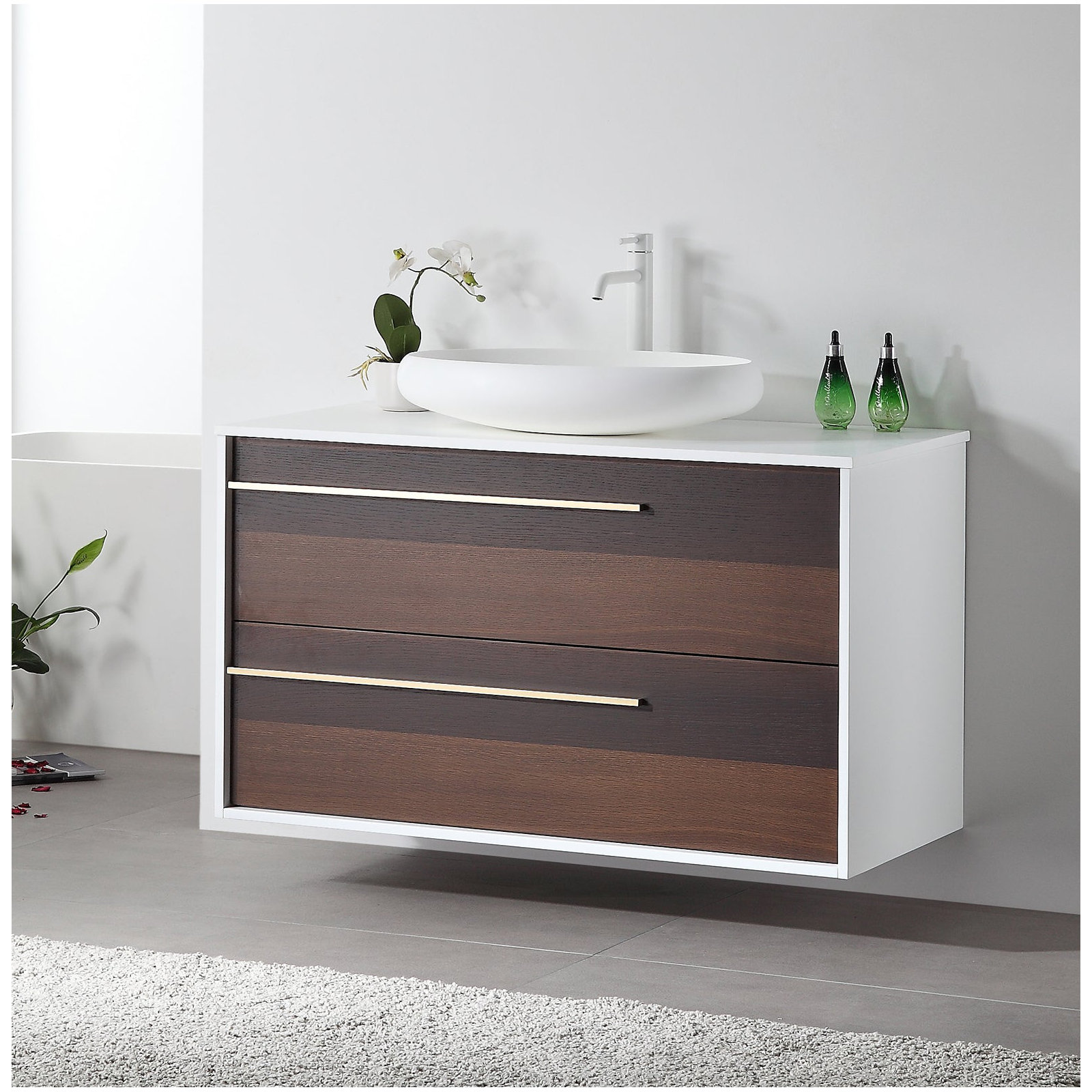Nika 42" Wall-Mounted Single Bathroom Vanity Set