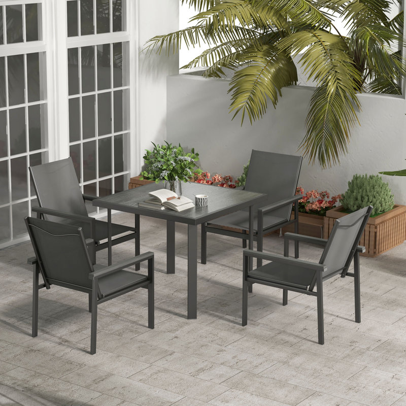 Nicolau 4 - Person Patio Dining Set with Square Table