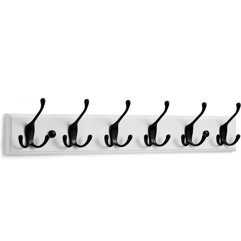 Wall 6 - Hook Coat Rack, Black