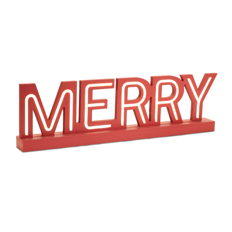 Enseigne de table DEL Joy and Merry (ensemble de 2)