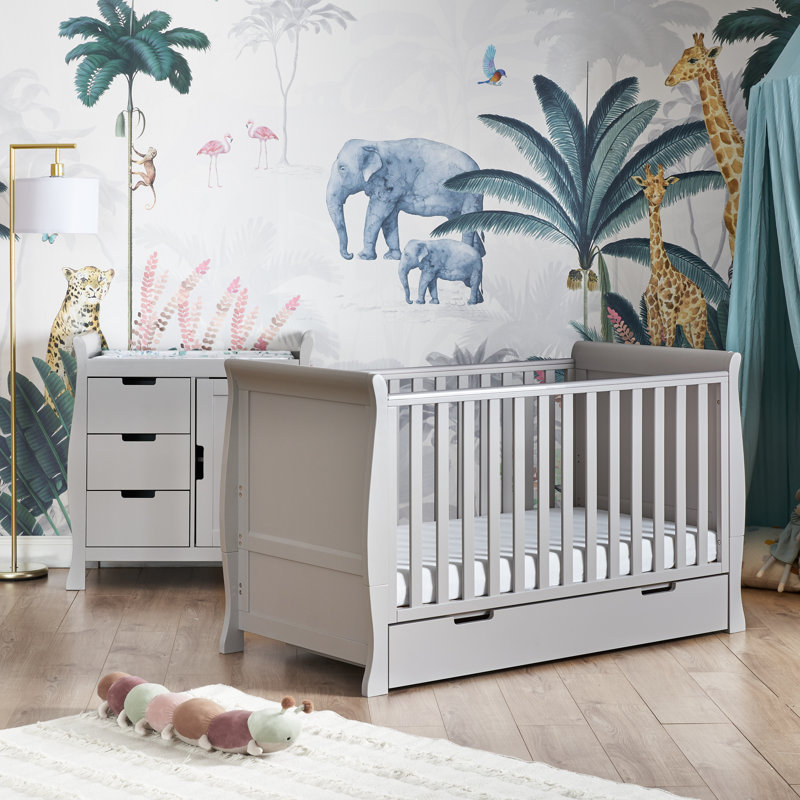 Stamford Classic Cot Bed 2-Piece Nursery Furniture Set, Warm Grey