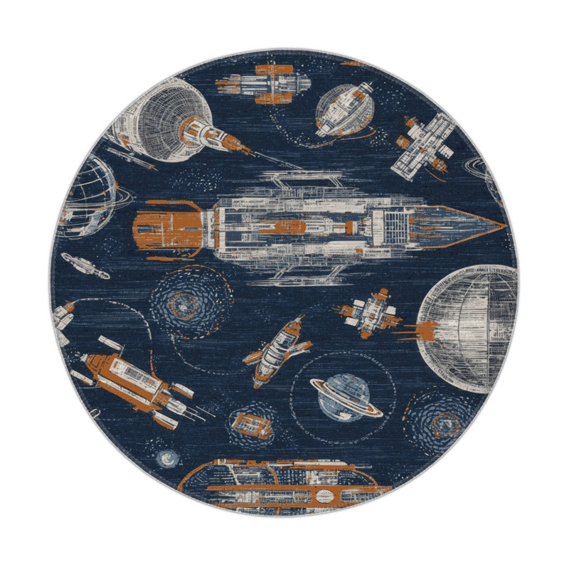 Tapis intérieur et extérieur gris Transport, Rond 5 pi