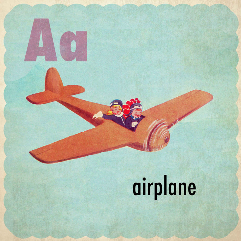 Airplane - Wrapped Canvas Print, 61cm H x 61cm W