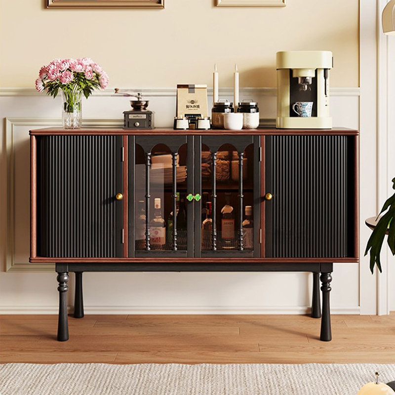Buffet en bois massif noir
