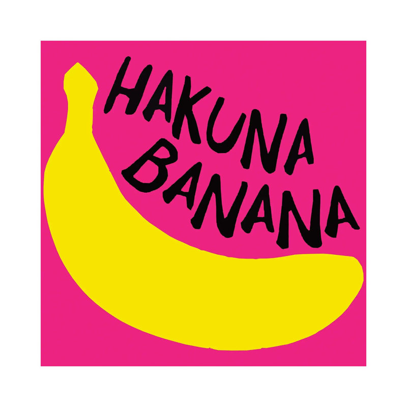 Banana Yellow Pink Fruit Colouring 1 Piece Wrapped Canvas Wall Art, 45.72cm H x 45.72cm W x 1.91cm D