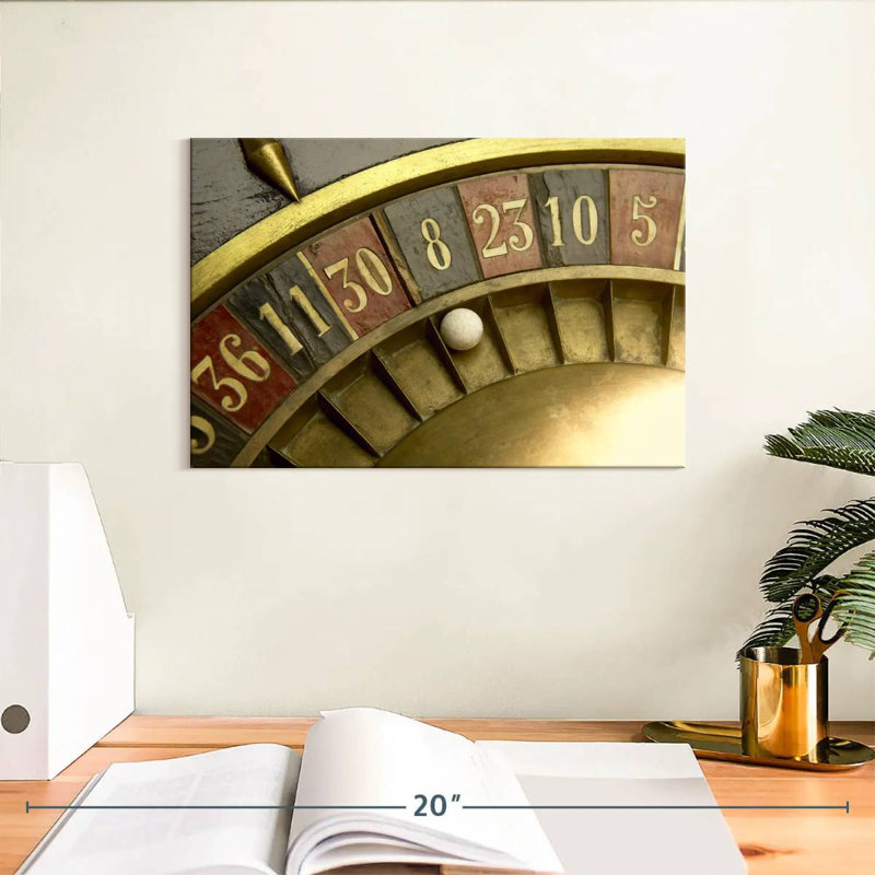 Senne Vintage Roulette Wheel, 8" H x 12" W
