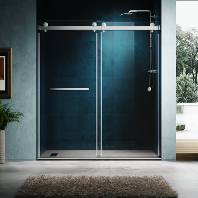 - W x 72'' H Double Added Door Frameless Shower Door with