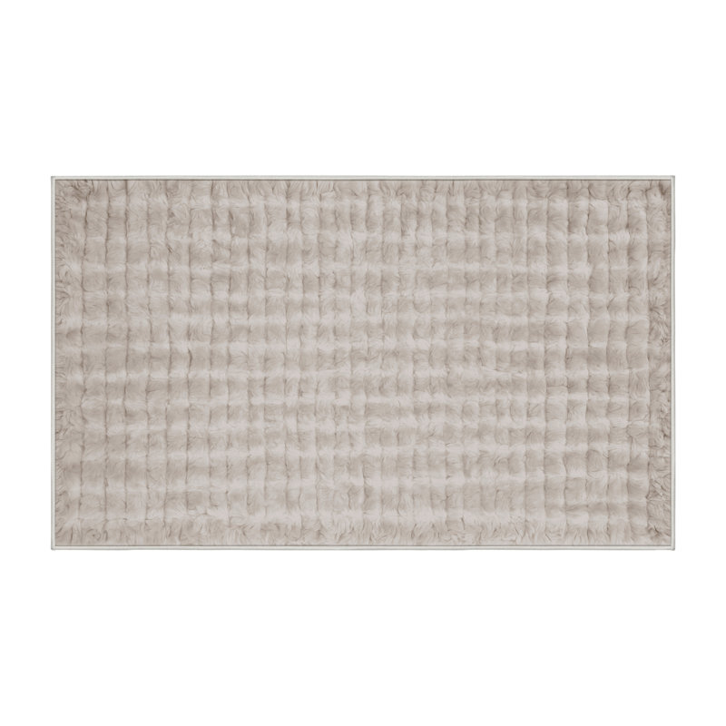 Machine Washable Beige Area Rug, Rectangle 3' x 5'