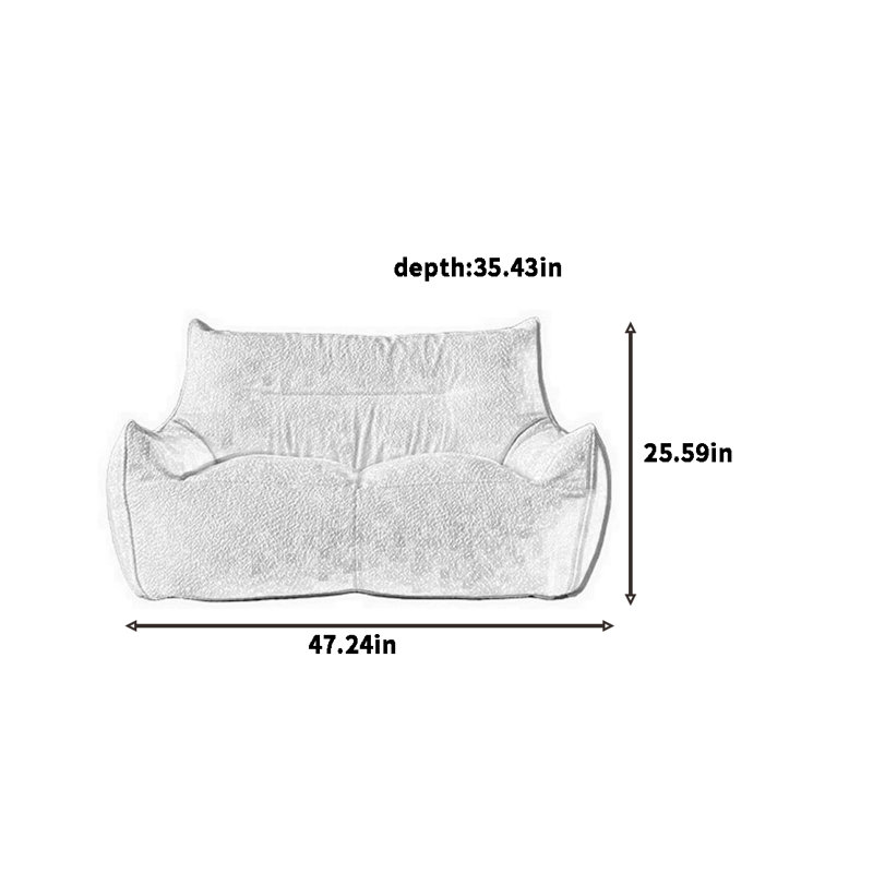 Canapé à billes simple et paresseux, H 25,59 po x l 47,24 po x P 35,43 po, Brun