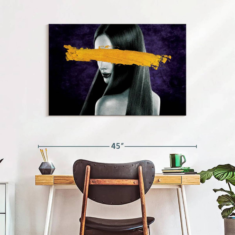 Coup de pinceau jaune Leisha, H 26 po x l 39 po