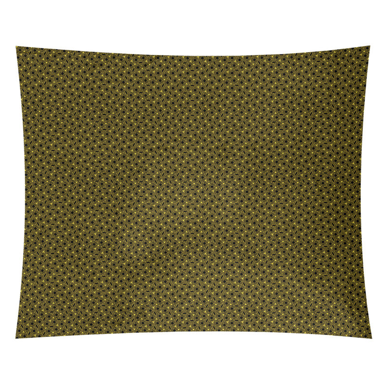 Tapisserie murale hexagonale en treillis, H 27,5 po x l 37,5 po, Jaune