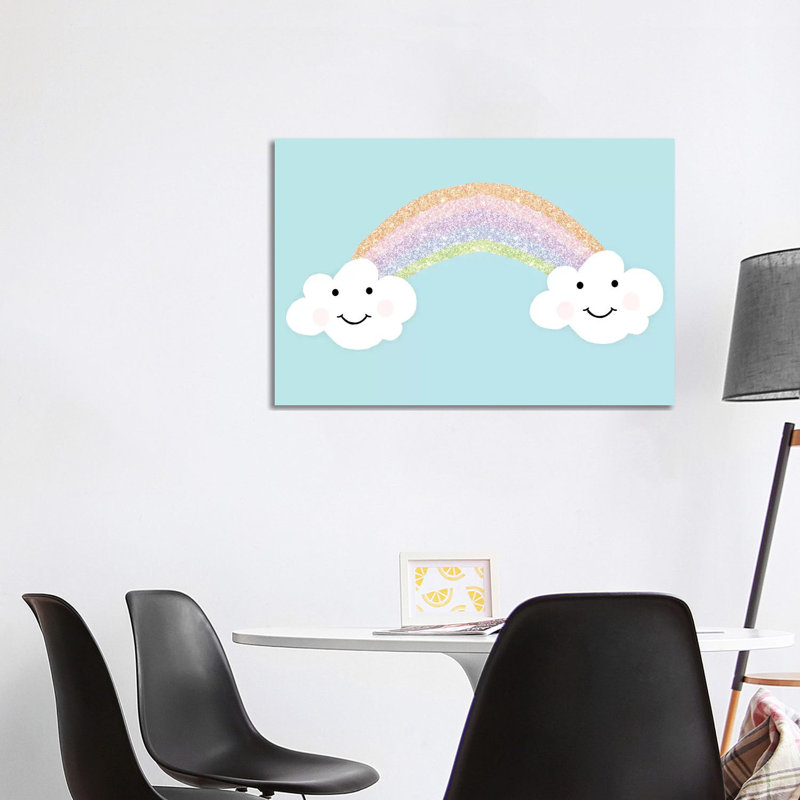 Happy Clouds by Anna Quach - Wrapped Canvas Painting, 66.04cm H x 101.6cm W x 1.91cm D