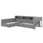Lit simple en forme de L pour 2 enfants, lit d'angle avec lit gigogne et tiroir, lit simple en L avec tablette de rangement-461019941