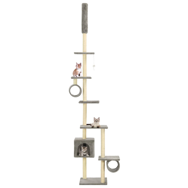 Gaskins 260cm H Cat Tree, Grey/Brown/Blue