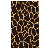 Hand Knotted Wool Area Rug in Black And Ivory