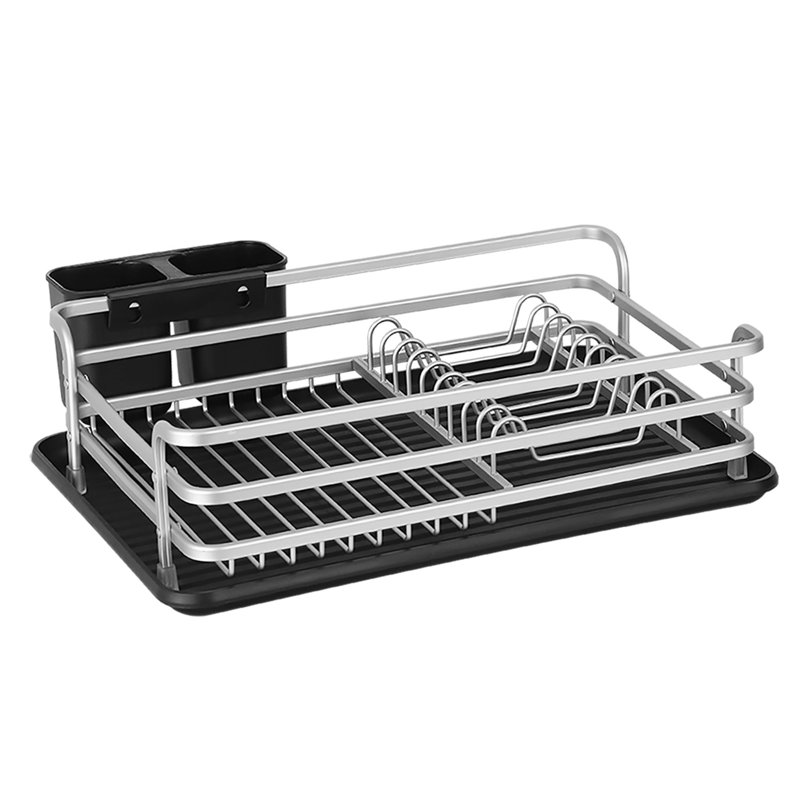 Égouttoir à vaisselle argenté en aluminium