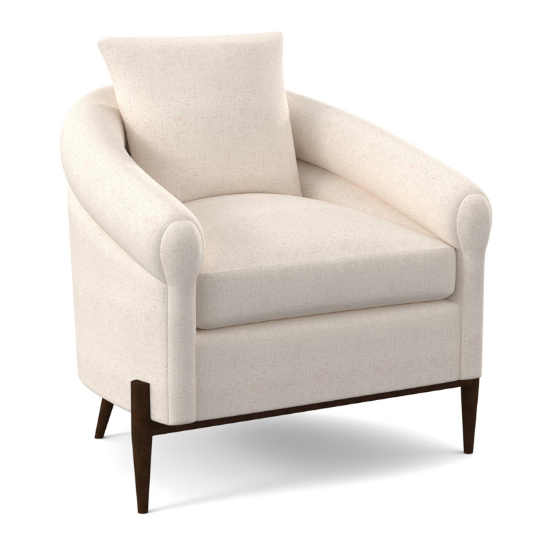 Jaxson Upholstered Armchair, American Walnut, Venice Ivory 100% Polyester