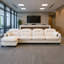 Canapé modulaire contemporain à 4 places pour la réception, les salons de café et les salles d'attente de bureau, facile à assembler, beige-736605701