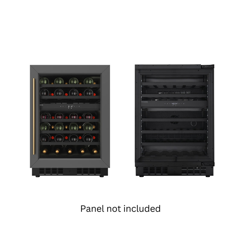 KoolMore Reserve 24 in. Under-Counter Panel Ready Dual Zone Wine Cooler 45 Bottle Capacity, Black