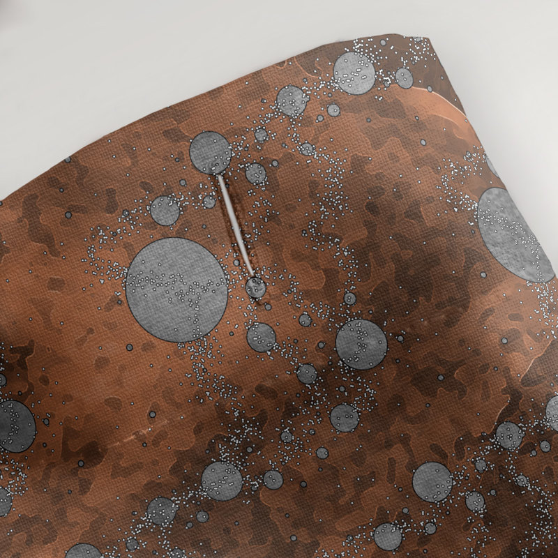 Rideau de douche simple planètes et étoiles, Orange