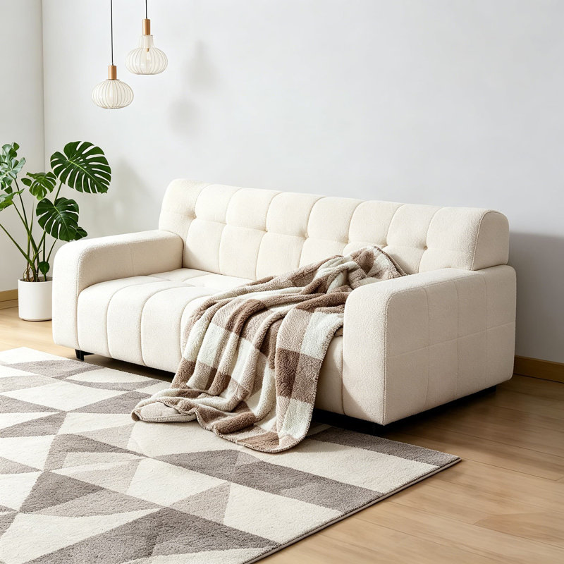 Jeté Sherpa, L 80 po x l 60 po, Beige