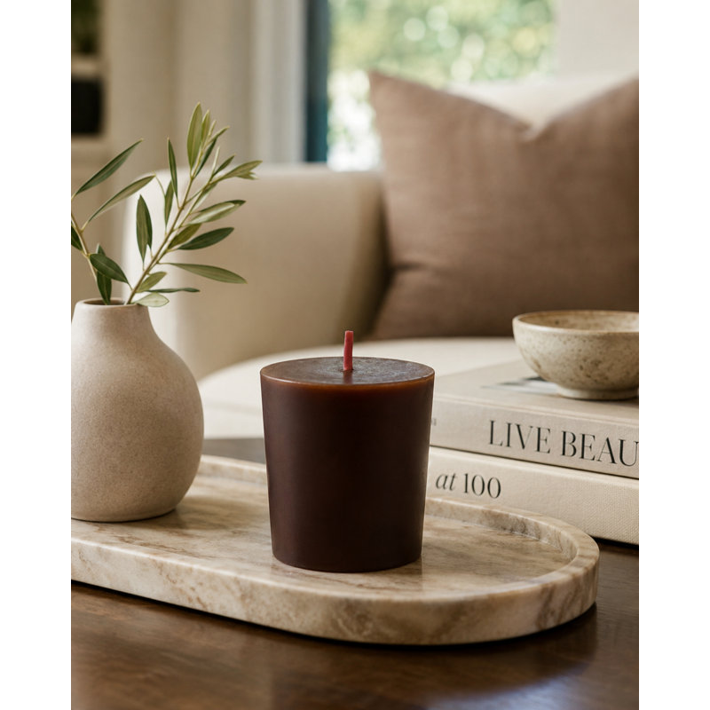 Bougie votive sans parfum Votive, Brun, Ensemble de 12