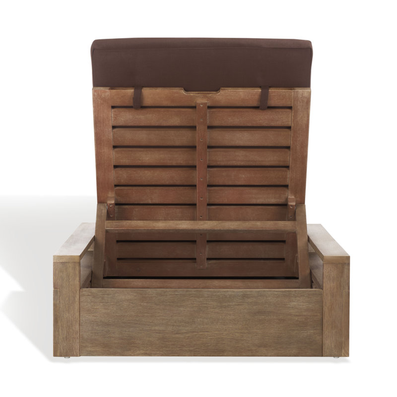 LANAI WOOD CHAISE LOUNGE CHAIR, Dark Brown