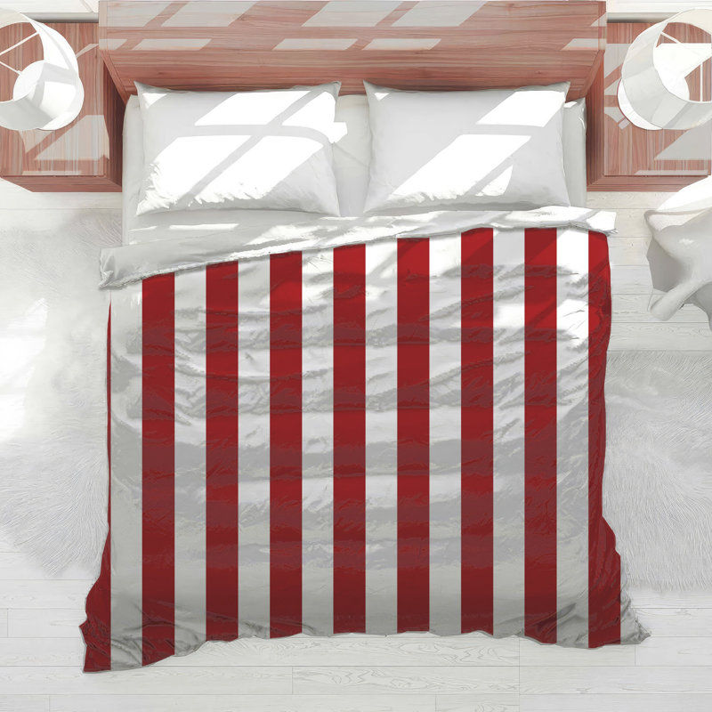 Red White Stripes Comforter, Twin Extra Long