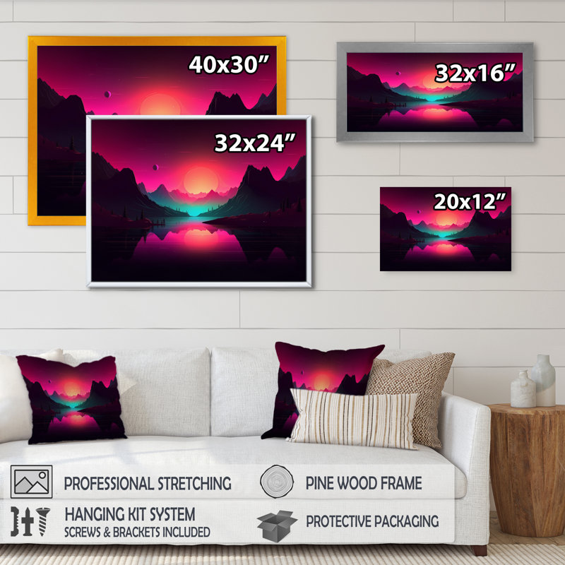 «Pink Nebular Wonderland II», reproduction, H 12 po x l 20 po x P 1 po, Toile tendue