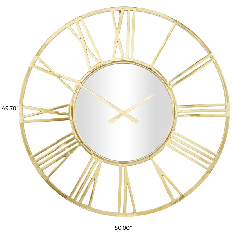Romsey Metal Wall Clock, Large, Gold