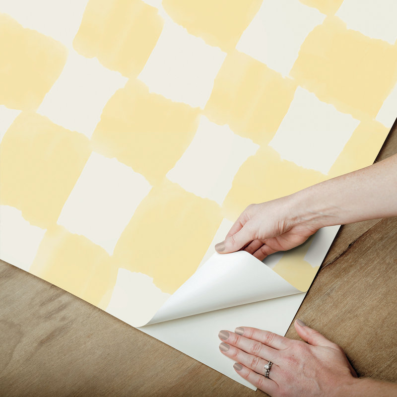 Papier peint adhésif Tess, Jaune