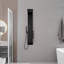 Double système de panneau de douche moderne à 3 jets de pluie avec tête de douche à pluie et baguette de douche en noir mat 3 en 1