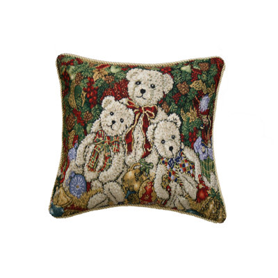 Decorative Christmas Teddy Bears Design Tapestry Throw Pillow