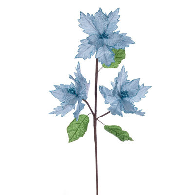 Tige de poinsettia en velours pour bébé 6 po x 26 po Primrue Il comprend trois pièces par sac.