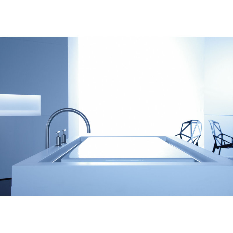 Sok® 75" x 41" Dop In Combination Acrylic Bathtub with Heater, White