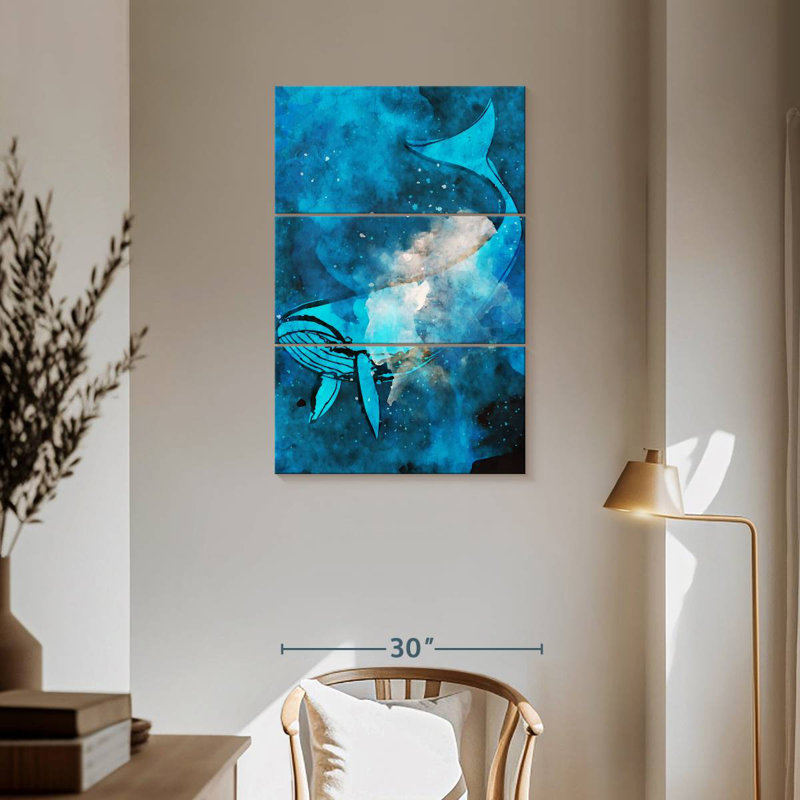 Brampt Whale In Blue, 57" H x 36" W