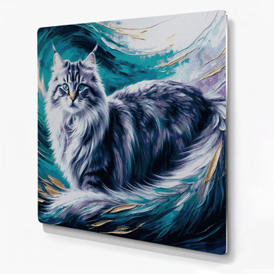 Cats Siberian Blue Metal Wall Art