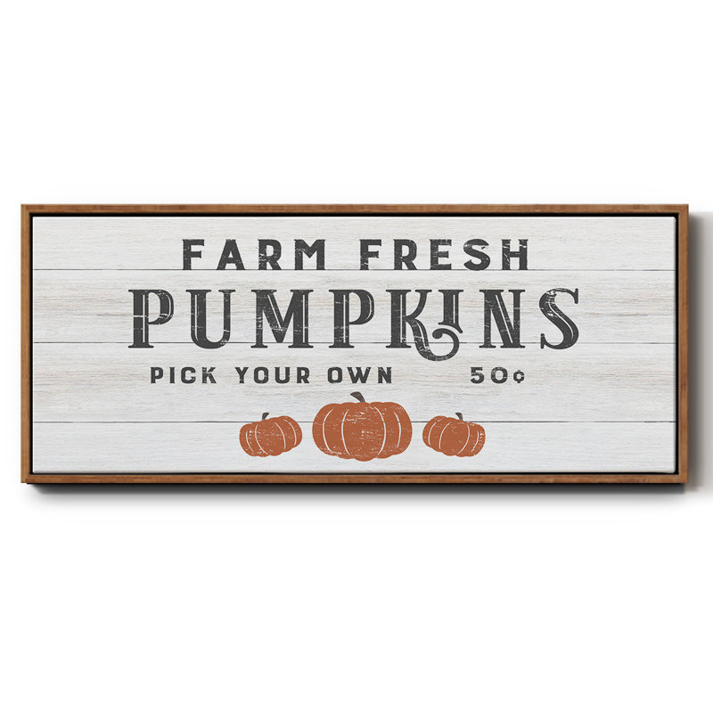 Farm Fresh Pumpkins - Toile encadrée, H 12 po x l 30 po