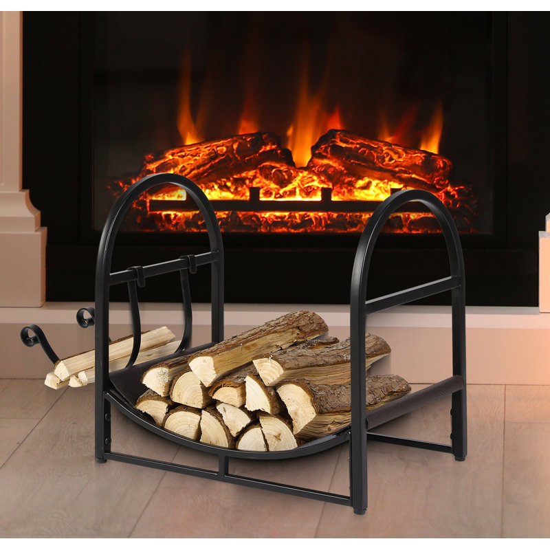 Sumiko 67.1 cm W Metal Firewood Log Holder Rack w/ Leatherette