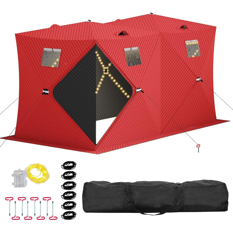 Tente de pêche sur glace Pop Up, Red, 8 Person