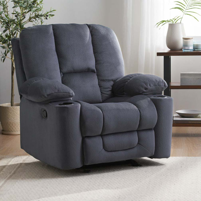 Fauteuil inclinable manuel avec porte-gobelets doubles, Argent argent
