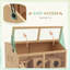 Wooden Hamster Cage for Gerbils with Suspension Bridge Ladders Nature