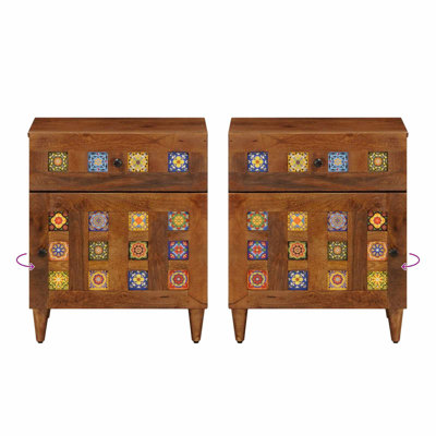 50 cm W Solid Wood Bedside Table